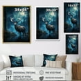 thumbnail image 4 of Designart "Midnight Magic The Blue Moose s Beauty II" Animals Floater Framed Wall Art Print, 4 of 7