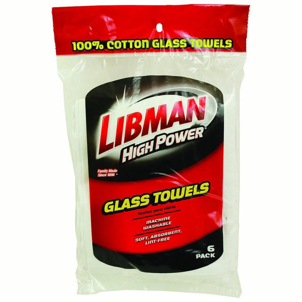 Libman LintFree Glass Towels, 6 Ct
