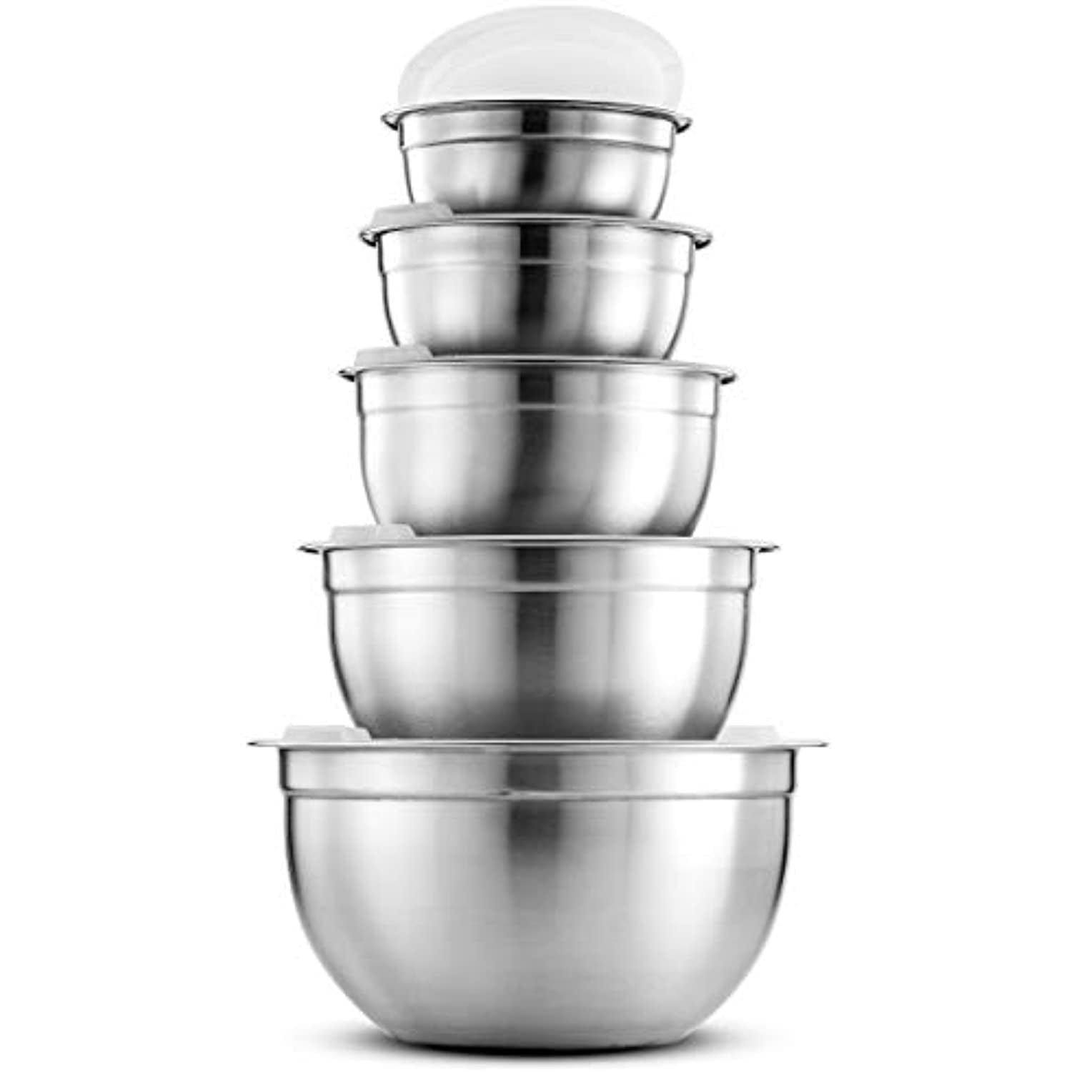 1.5 0.63 qt Non-Slip Silicone Bottom & Measuring Marks 2 Fit for Mixing & Serving（Gray） 3 5 20pcs Stainless Steel Nesting Bowls Set by Paincco Mixing Bowls with Airtight Lids 4 Size 6