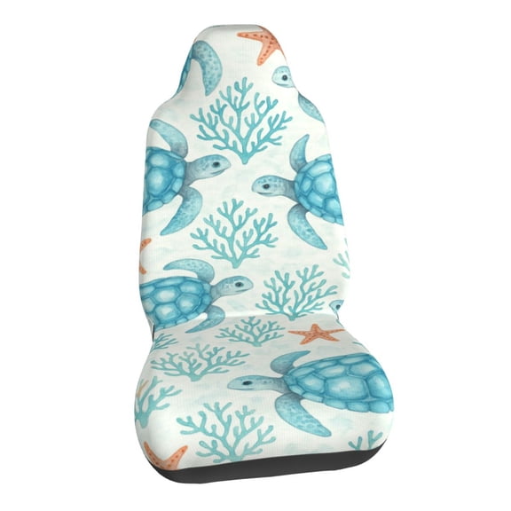 Sea turtle Underwater World Seaweed Car Seat Covers Stretch Car Seat Protectors Universal Fit