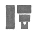 thumbnail image 4 of Home Weavers Fantasia Bath Rug 100% Cotton Non-Slip Bathroom Rug Set Machine Washable Bathroom Rug, Bath Rug, U Shaped Contour, Runner, Gray Color 4 Piece Bath Rug set, 4 of 5