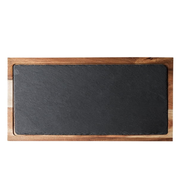 Plato llano de madera para servir, electrodoméstico de cocina con vajilla de piedra calefactora Rectángulo