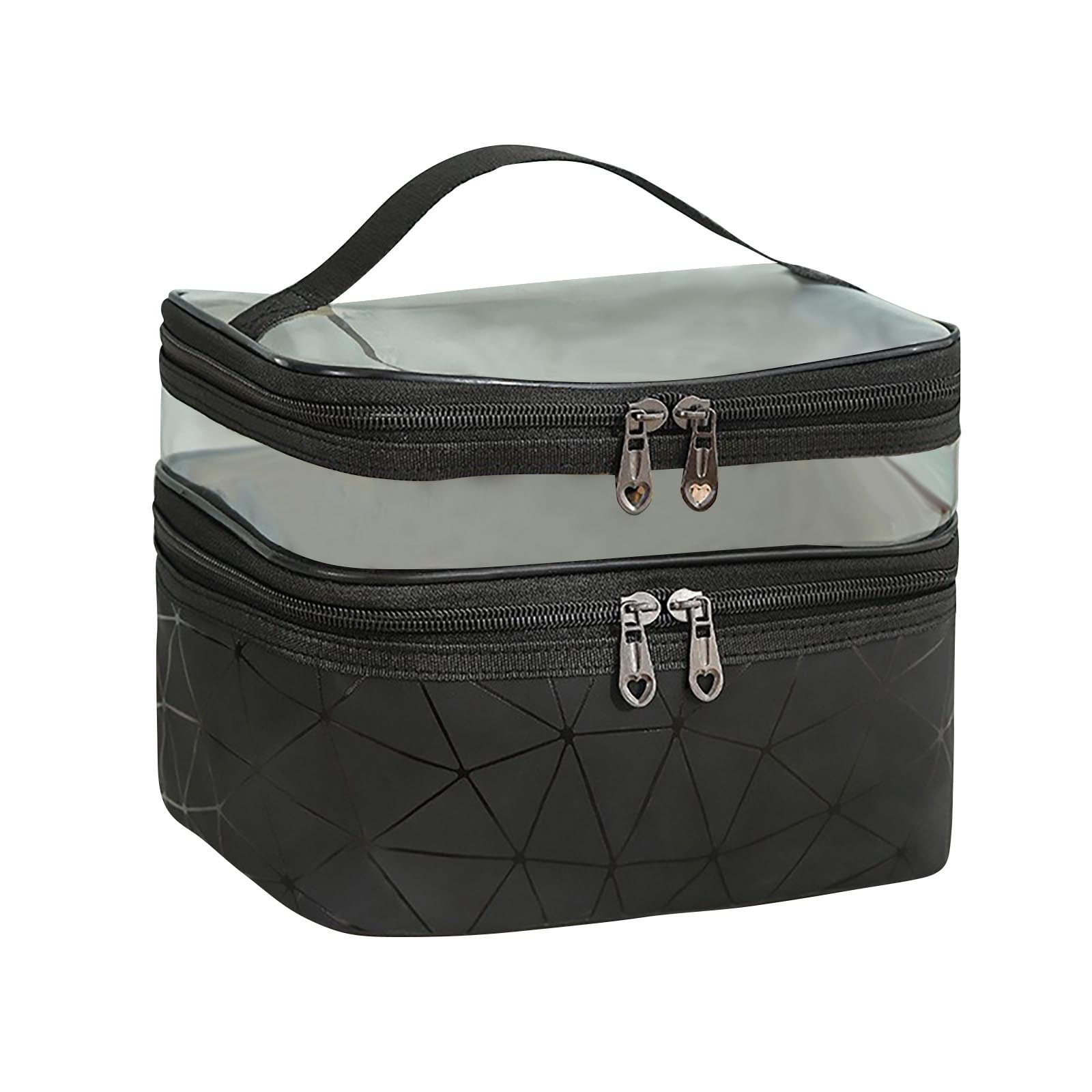 Wovilon Zippered Tote Bag, Portable Bathroom Travel Bag In Waterproof Clear Pvc Double Layer