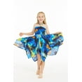 thumbnail image 5 of Girl Gypsy Uneven Bottom Hawaiian Luau Dress in Blue Sunset Size 8, 5 of 5