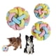 thumbnail image 2 of Pelota masticable para perros, colorida, entrelazada, con cascabel, de goma, interactiva, juguete masticable para mascotas para aliviar el aburrimiento y limpiar los dientes de perros y gatos., 2 of 8