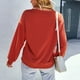 thumbnail image 3 of Camisa de mujer de manga larga otoño-invierno, talla L Jersey rojo de cuello redondo muy elástico, 3 of 8