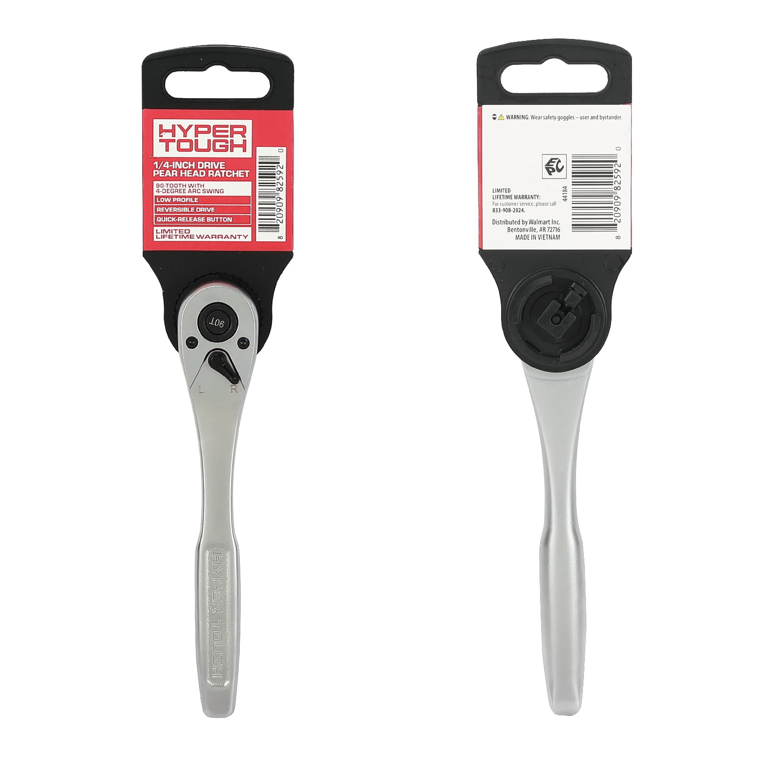 Hyper Tough 1/4-Inch Drive Pear Head Ratchet