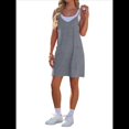 thumbnail image 2 of Vestido de Verano para Mujer 2025, Minivestido Informal Sin Mangas con Tirantes Finos y Bolsillos Gris S, 2 of 8