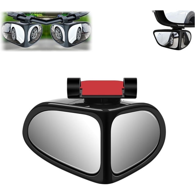 HD Car Blind Spot Elimination Mirror,New Car Side Mirror Blindspot, 360° Rotatable Adjustable Rain/Fog Resistant Rear View, Wide-Angle Dual-View Auxiliary Side Blind Spot Mirrors (Black, Right)