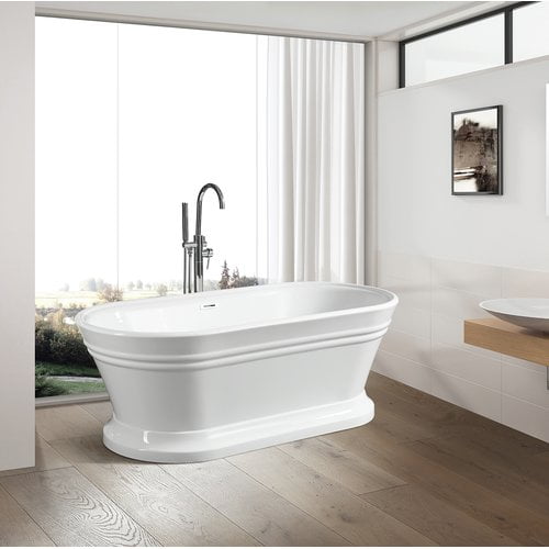 Vanity Art 59'' x 30'' Freestanding Soaking Bathtub