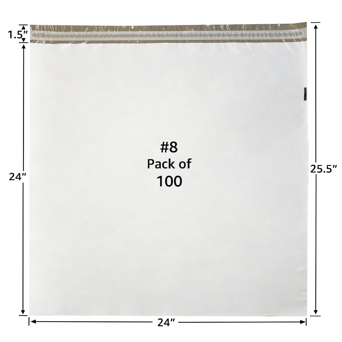 Uboxes Poly Mailer Bags, #8 (24 x 24 in), Self Sealing, 100-Count