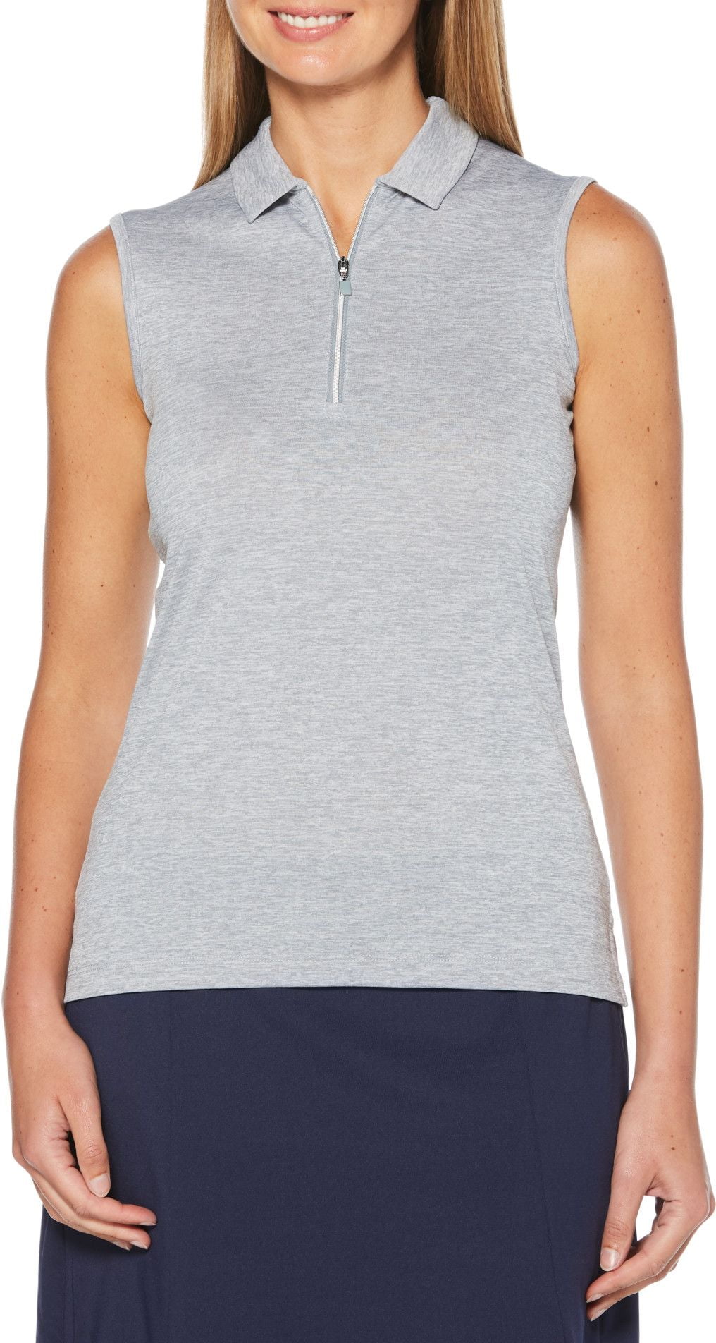 Callaway Women's Sleeveless ¼ Zip Heather Golf Polo