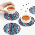 thumbnail image 4 of Leather Coasters with Heat-resistant for Drinks, Colorful leopard print A -标题2 Round Shape, 4 of 5