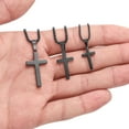 thumbnail image 3 of TINGN Stainless Steel Cross Pendant Necklaces for Men Pendant Chain 16 Inch Black, 3 of 5
