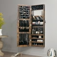 thumbnail image 3 of Jewelry Armoire Cabinet Organizer for Makeup over The Door Mirror with Jewelry Box Lockable Storage Full Length Mirror Rustic Brown, 3 of 7