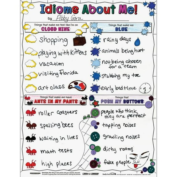 Ready-To-Decorate Idioms About Me Posters - 32 posters
