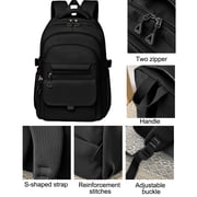 DAKIMOE School Backpack for College High Middle School Fashion Student bag, Cute Aesthetic Teen Bookbag for Teens Women, Black