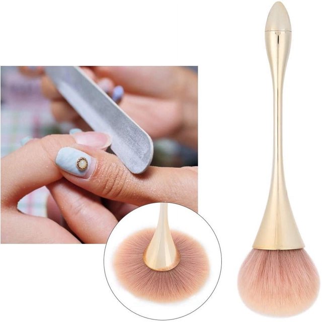 1 cepillo para quitar el polvo de las uñas, herramienta para mejorar las uñas con mango largo, cepillo para limpiar el polvo de las uñas JM Rojo Verde