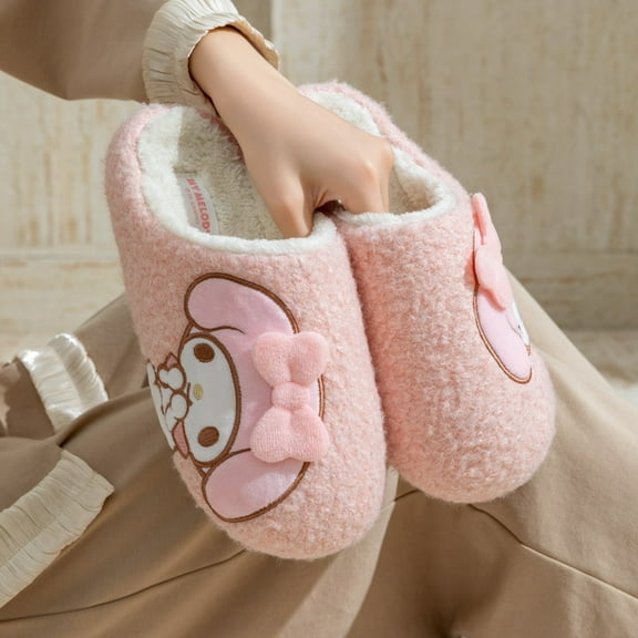 Adorable Sanrio Plush Slippers for Women,Cozy Indoor Footwear with Beloved Characters