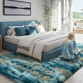 thumbnail image 4 of SARAG 6x9 Area Rugs Abstract Blue And Yellow Plush Fuzzy Rugs For Living Room, Ultra Soft Fluffy Furry Rug For Bedroom, Non-Slip Thickened Indoor Carpet Nursery Rugs For Kids Room Home Decor, 4 of 12