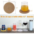 thumbnail image 2 of Posavasos de 6 piezas para bebidas, elegantes posavasos tejidos trenzados hechos a mano (4,3 pulgadas), posavasos redondos 100% algodón súper absorbentes y resistentes al calor, gran H, 2 of 5