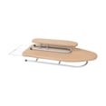 thumbnail image 2 of Tablero de planchado de mesa Tablero de hierro portátil con patas de manga pequeña plegantes con reposapiés de hierro para la costura de la mesa del Dorado, 2 of 8