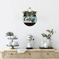 thumbnail image 2 of Eveokoki 12" Coffee Bar Decor Sign Farmhouse Wall Decor Wooden Round Retro Rustic Coffee Bar Decor ，Coffee Lover Gift Coffee Station Decor Home Office Kitchen, 2 of 5
