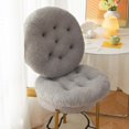 thumbnail image 3 of 1 PCS Fleece Chair Cushion Soft Warm Fuzzy Plush Chair Pads Washable Stool Cushion for Indoor Dining Room and Kitchen Chairs, 3 of 11