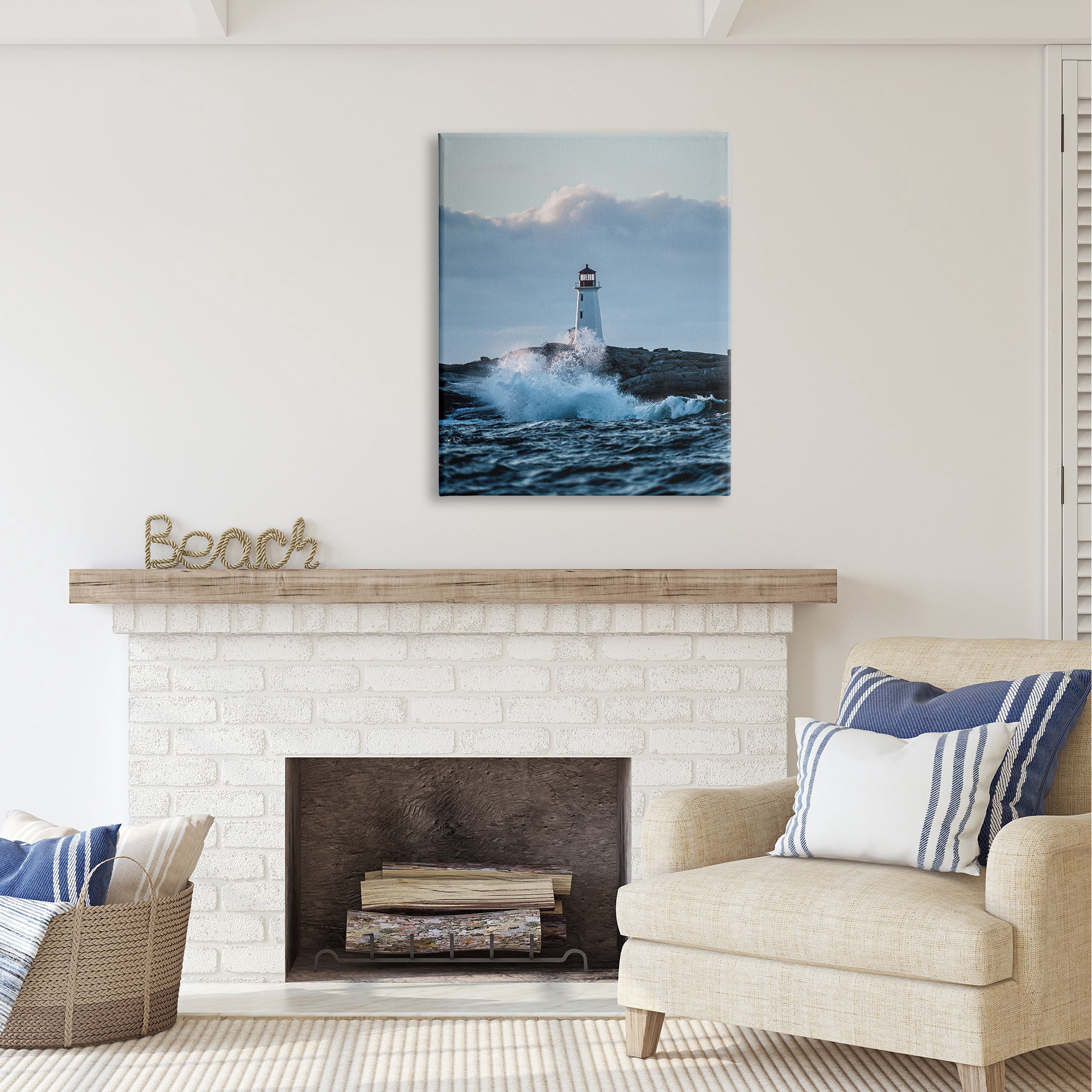 Stupell Industries Rough Sea Waves Photography Landscape Photography Gallery Wrapped Canvas Art Print Wall Art, 30 x 40
