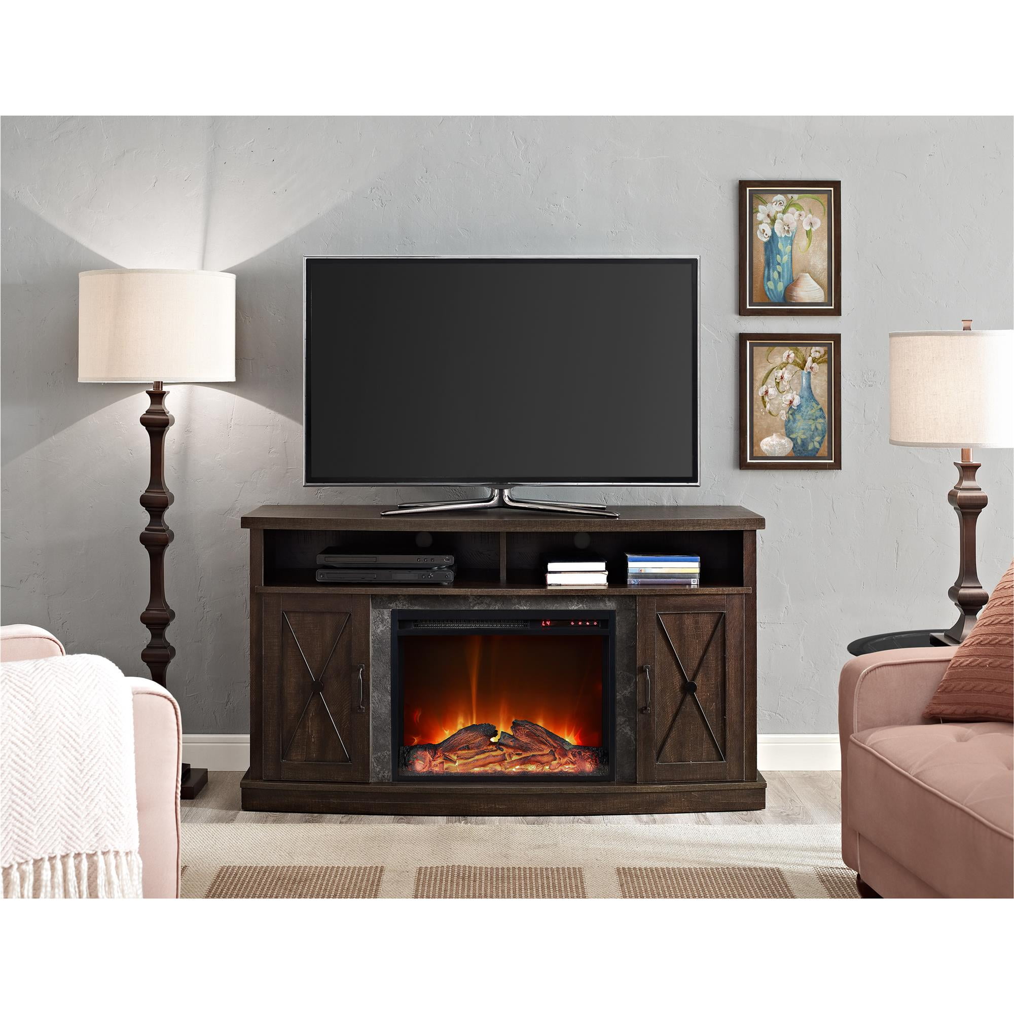 Ameriwood Home Barrow Creek Electric, Gracewood Hollow Forbes 70 Inch Espresso Electric Fireplace
