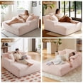 thumbnail image 2 of AVENIX 66" Oversized Chaise Lounge Chair Indoor, Boneless Cloud Sofa Bed, No-Assembly Deep Seat Sleeper Couch for Living Room,3 Pillows,Corduroy Blush Pink, 2 of 8