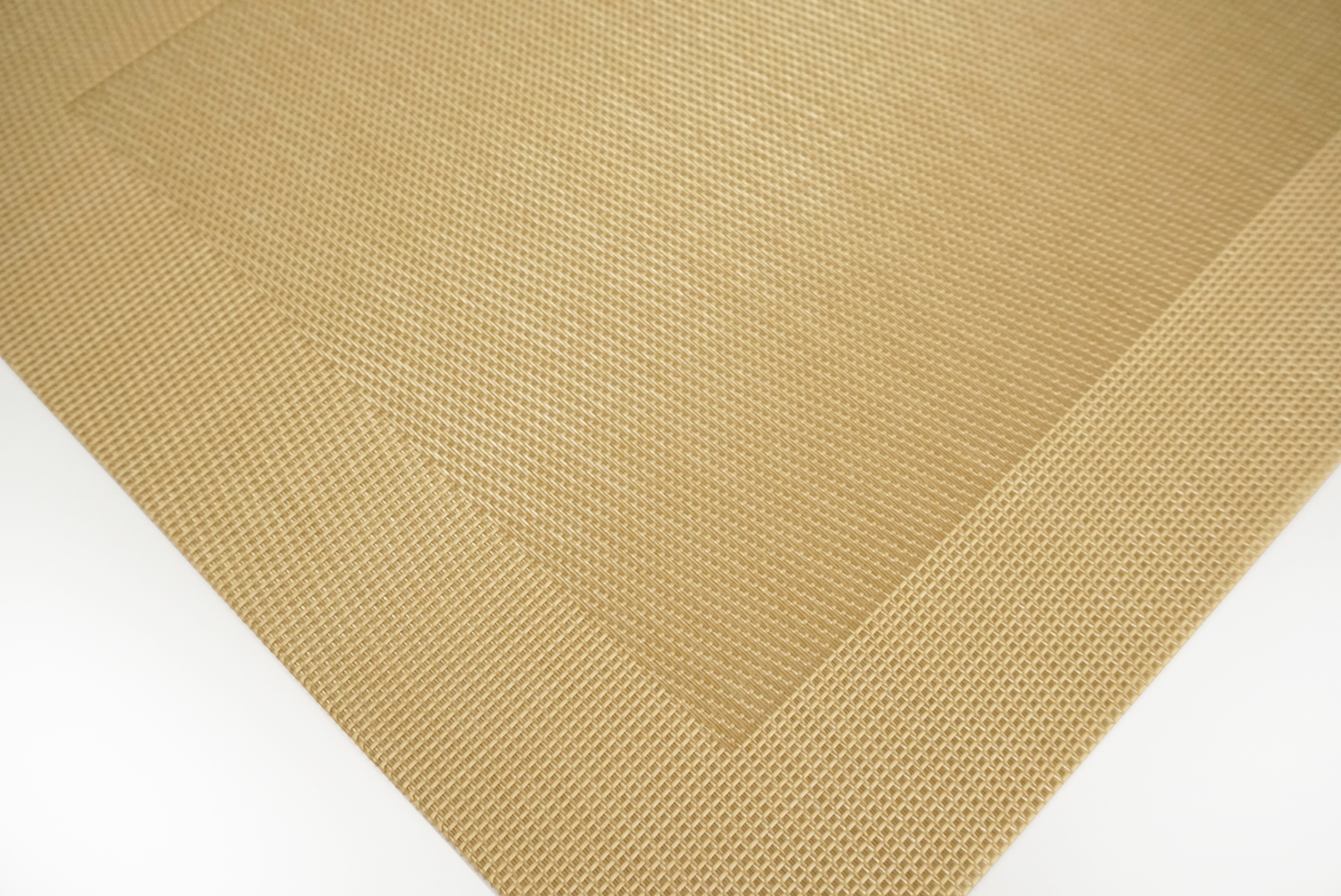 Dainty Home Napa Woven Textilene Crossweave With Solid Geometric Pattern Reversible 12" x 18" Rectangular Placemat Set of 4 in Gold
