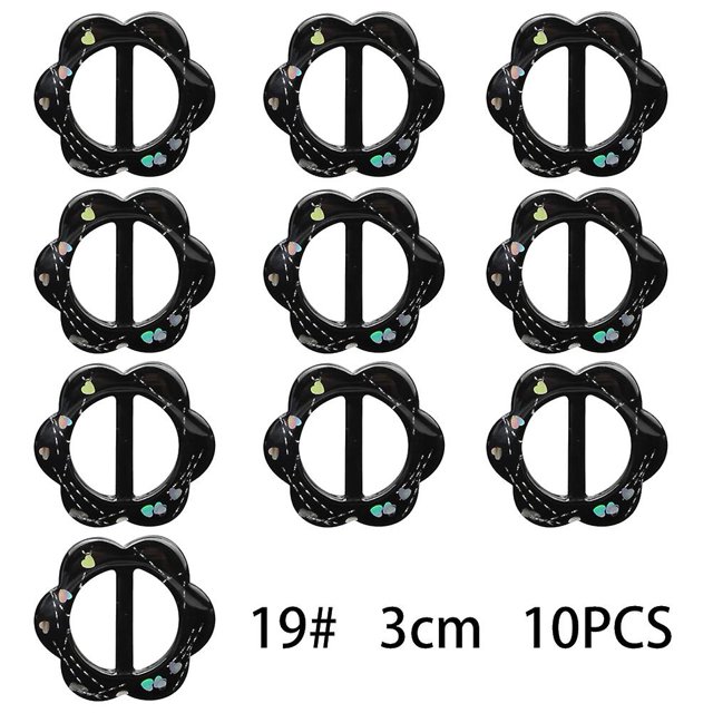 192,5 cm, 10 Uds., Clips anudados para bufanda, decoración de resina, hebillas lisas para camiseta y camisa