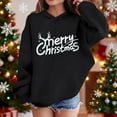 thumbnail image 2 of Atogsazn Kids Girls Christmas Hoodies Casual Oversized Fleece Long Sleeve Pullover Sweatshirt Fall Winter Tops Clothes 03-Black 9-10 Years Fashion, 2 of 5