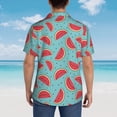 thumbnail image 6 of Xecao Watermelon print Hawaiian shirt - a stylish short-sleeve button-down for men, perfect for casual beach and tropical outings., 6 of 9