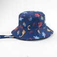 thumbnail image 2 of FYDUU Toddler Bucket Hat Cartoon Dinosaur Print Boys Sun Hat Wide Brim Outdoor Play Beach Hats For Boy Girl Soft Fall Clothes 2-3 Years, 2 of 9