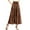 Brown, variant on Womens Skirts Solid Color Summer Layered Wooden Ear Trim High Waist Elastic Lace Ruffled Edge Skirt Outwear,Yellow,S