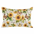 thumbnail image 2 of Sunflower Throw Pillow Covers, Summer Botanical Vintage Spring Floral Butterfly Soft Breathable Pillow Cases with Zipper for Sleeping, Small Pillowcases for Couch Bed Sofa Chair 16x24 Inches, 2 of 6