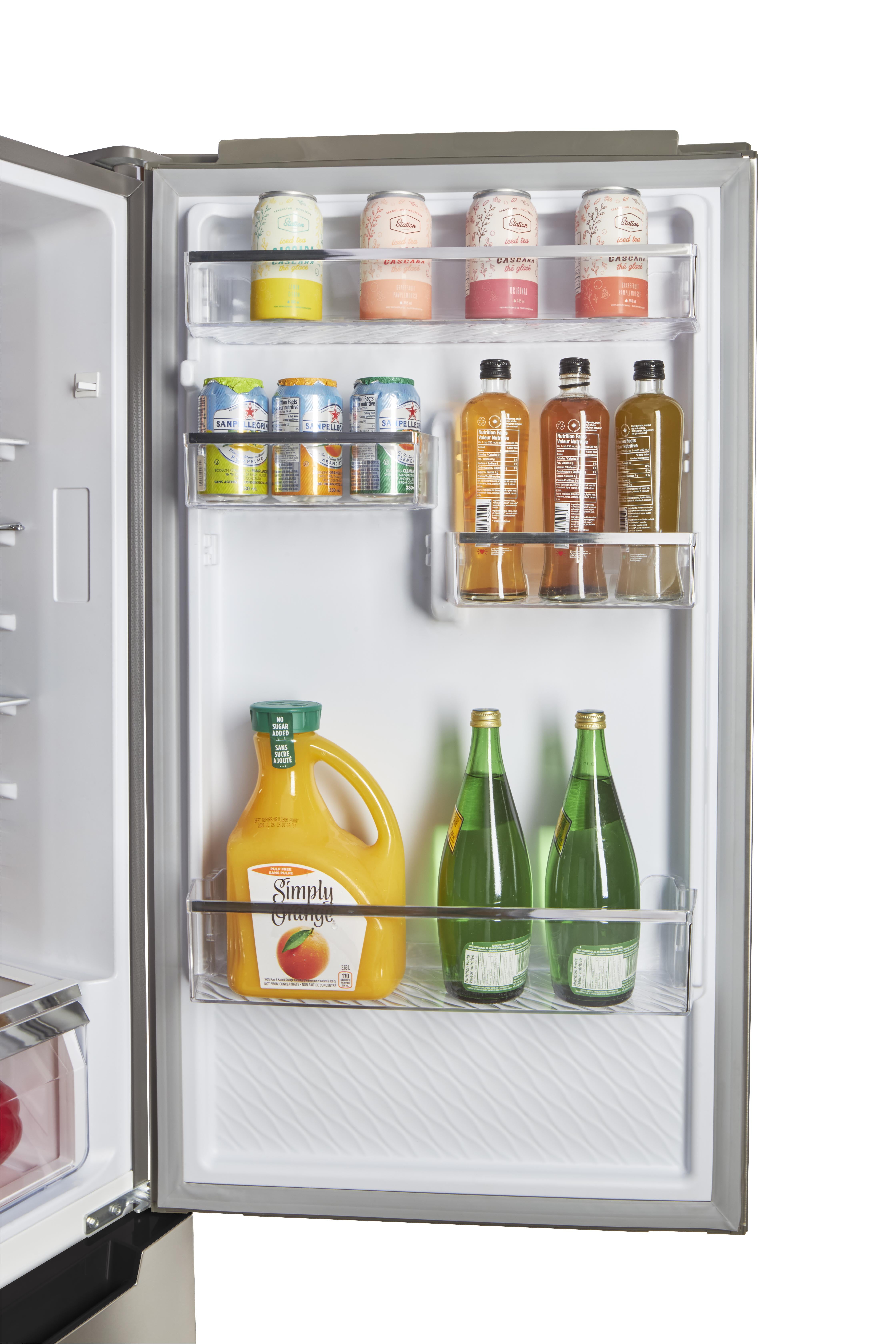 Unique Prestige 21.6" Frost Free 11.7 cu/ft Freestanding Bottom Freezer Refrigerator in Stainless Steel, ENERGY STAR Certified