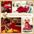 thumbnail image 5 of UOSIA Cute Small Dog Christmas Dress Red Puppy Princess Dress with Bowknot Warm Holiday Girl Dog Clothes, 5 of 9