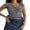 White, variant on Women's Trendy Cap Sleeve Tops Summer Deep V Neck Stripe/Dot Print Slim Bandage Tees