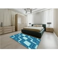 thumbnail image 5 of Ahgly Company Machine Washable Indoor Rectangle Transitional Blue Area Rugs, 7' x 9', 5 of 7