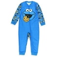 thumbnail image 5 of Sesame Street Cookie Monster Pajamas Toddler Zip Front Fleece Footless Union Suit Sleeper, 5 of 7