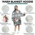 thumbnail image 5 of Wearable Oversized Blanket,Gray Christmas Snowman Pattern Wearable Blanket Hoodie for Adults,Cozy Hooded Blankets with Super Pockets,Super Warm Fuzzy Pullover for Women & Men, 5 of 6