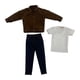 thumbnail image 1 of Ropa para figuras de acción a escala 1/6, disfraz de muñeca, trajes, ropa en miniatura para vestir, pantalones para muñecas masculinas de 12 pulgadas, Marrón, 1 of 8