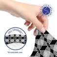 thumbnail image 5 of Black and White Office Chair Slipcover, Intertwined Circles and Rhombuses Pattern Monochrome Curved Stripes, Protective Stretch Decorative Fabric Cover, Standard Size, Black and White, by Ambesonne, 5 of 5