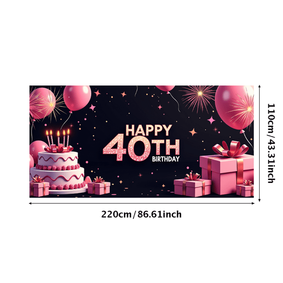 Sparkling 40th Birthday Celebration Backdrop Banner Party Decorations Photography Decors Happy Birthday Background Supplies