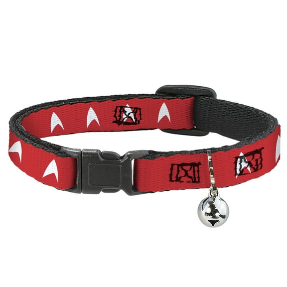 CBS Studios Inc. Cat Collar, Breakaway Collar with Bell, Star Trek Starfleet Insignia Red White, 8.5 to 12 Inches 0.5 Inch Wide