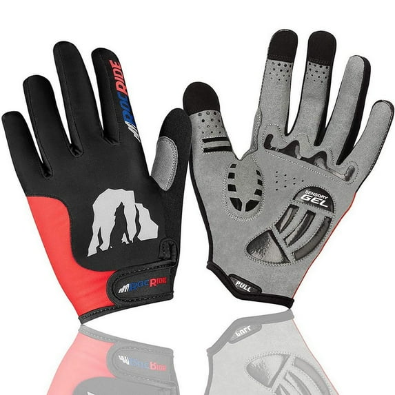RocRide Full Finger Gel Padded Cycling Gloves for Road or Mountain Biking