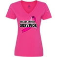 thumbnail image 3 of Inktastic Breast Cancer Survivor with Pink Ribbon Women's V-Neck T-Shirt, 3 of 5